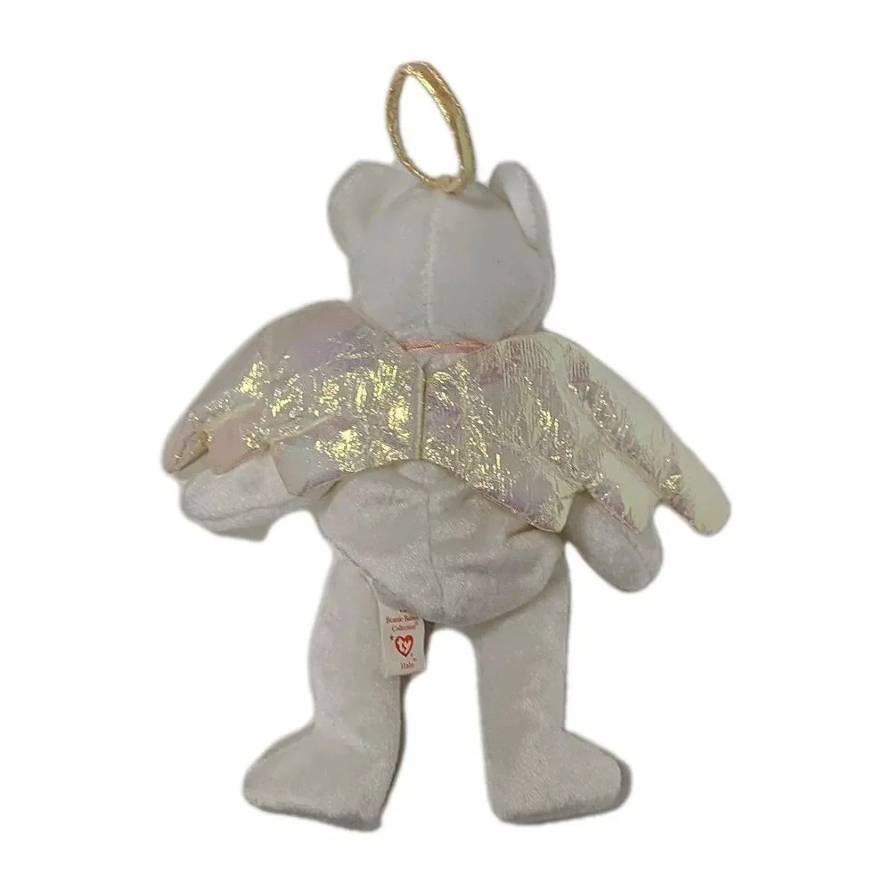 TY Beanie Baby Collection HALO Plush Style Angel Wings White Bear RETIRED